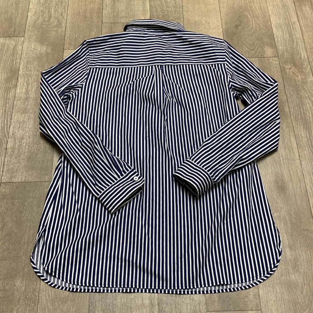 Womens Talbots Stripe Long Sleeve Popover Casual Shirt - Picture 2 of 7